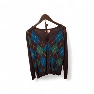 VTG St John Bay XL Argyle Cardigan Sweater Diamond Grandpa Core Bill Cosby 90's